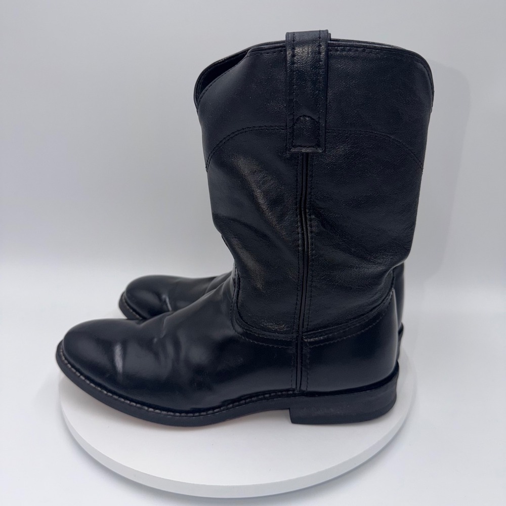 Laredo Mens Black Leather Western Rodeo Cowboy Boots Size 8.5 D